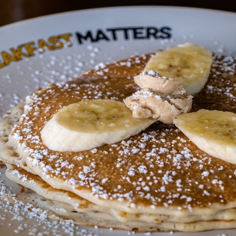 Indulge in our banana pancakes